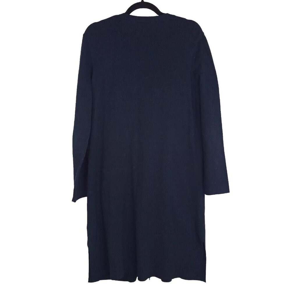 *SOLD* J Jill Womens Cardigan Sweater Size M 100% Cotton Blue Duster Long Sleeve - Picture 2 of 7
